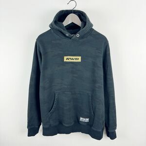RAUH Welt BEGRIFF x DPLS Hoodie Mens Medium Black Camo Heavyweight Sweatshirt